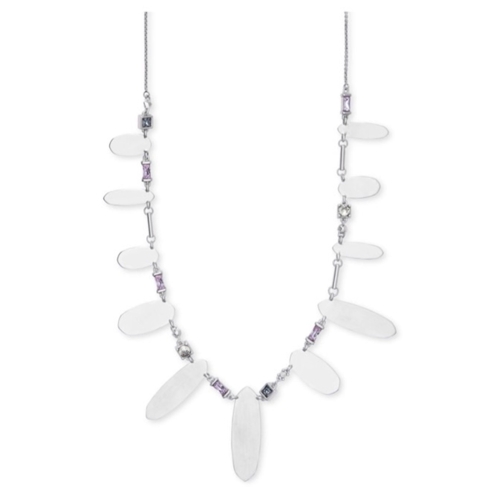 NIB Kendra Scott Airella Silver Necklace Lilac